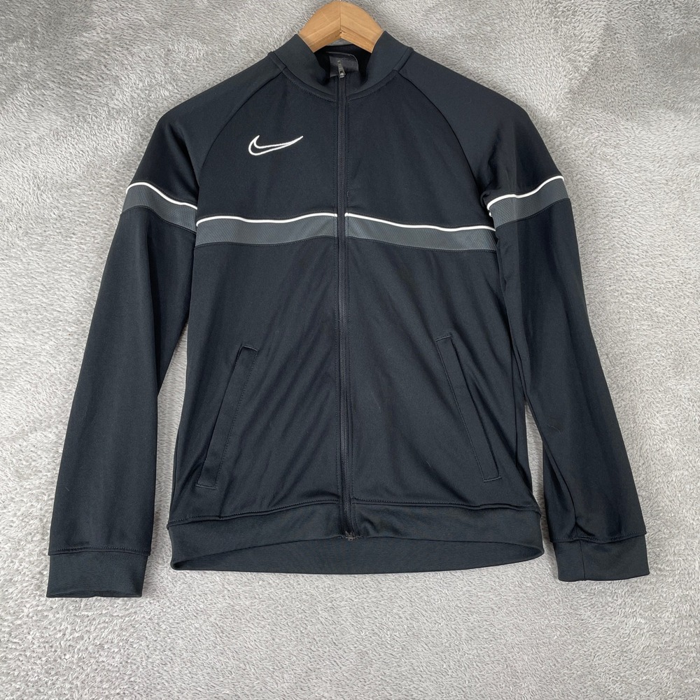 Nike Dri-FIT Track Jacket Kids Medium Black Academy Full Zip Soccer